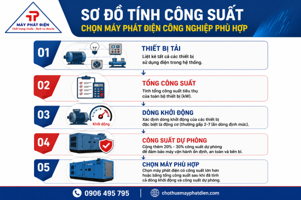 Cách chọn công suất máy phát điện phù hợp cho doanh nghiệp