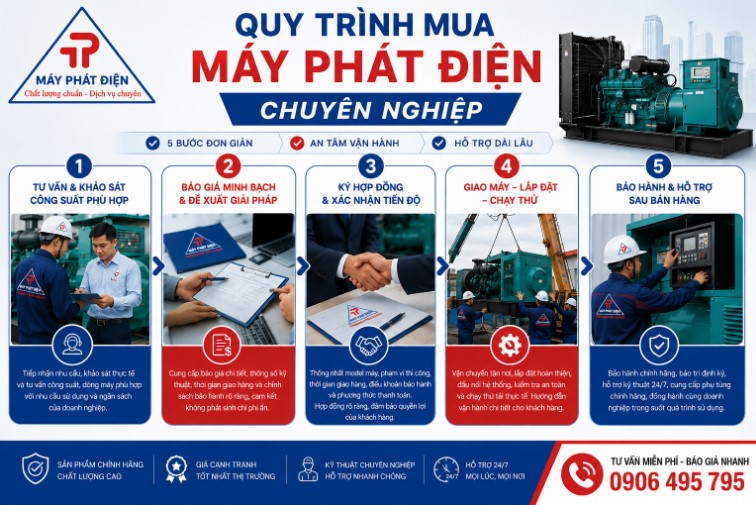 quy trình bán máy phát điện